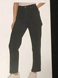 Calvin Klein Womens Straight Leg High Rise Jeans Size 6 - Jet Black - Picture 1 of 4