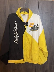 Giacca a vento vintage Sam Bass / Rusty Wallace Miller Lite Racing adulto L - Foto 1 di 13