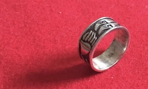 Ring mit Muster 925er Sterling Silber 59 (18,8 mm Ø) 6 Gramm - Bild 1 von 9