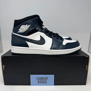 Nike Air Jordan 1 Mid Armory Navy White Sneakers Shoes 554724-411 Men's + Youth - Picture 1 of 7