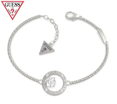 GUESS PRONG CRYSTAL Charm Damen Armband Rhodium, Women Bracelet - Bild 1 von 4