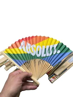 Absolut vodka pride hand fan LGBTQ Gay Pride Rainbow (Single Item 1 hand fan) - Image 1 of 4