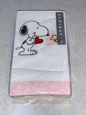 Graphique Peanuts Snoopy Woodstock 32 гостевые салфетки 3-слойные для Дня святого Валентина новые с ценниками - Изображение 1 из 4
