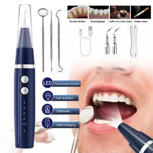 Ultrasonic Tooth Cleaner Kit Dental Plaque Calculus Stain Remover Teeth Cleaning - Picture 1 of 12