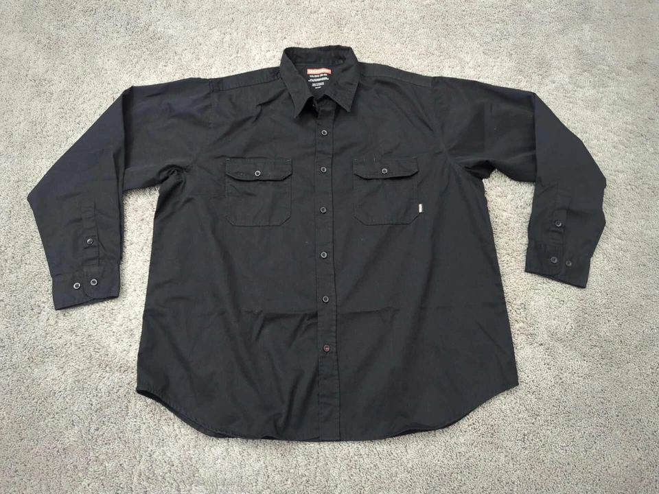 Craftsman Button Up Shirt Mens XXL Black Long Sleeve Pockets Preppy Casual - Image 1 of 4