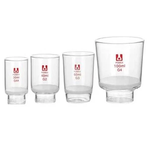 Chemistry Lab Glassware: 10-100ml Borosilicate Sand Core Crucible w/ G1-G6 - Picture 1 of 13