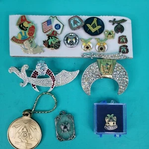 Lote de Colección de Alfileres de Solapa Shriners Masónicos Mason 32 - Imagen 1 de 22
