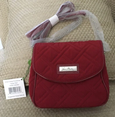 NUEVO CON ETIQUETAS BANDOLERA VERA BRADLEY CORREA CADENA TANGO ROJO ARTÍCULO RETIRADO VENTA AL POR MENOR $58  Foto 1 de 4