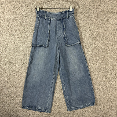 JOVANI Pantaloni donna Young Fabulous & Broke taglia media denim modal vita alta gamba larga