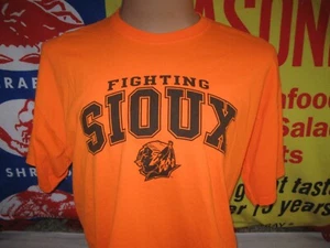 NORTH DAKOTA Fighting Sioux HAWKS T Shirt Men's 2XL Florescent ncaa UMD HOCKEY - Picture 1 of 4