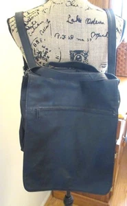 Black Leather Backpack, Unisex, Flap Closure with Snap, Handheld or Shoulder - Picture 1 of 12