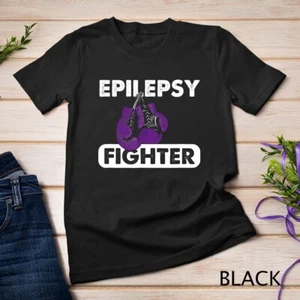 Camiseta unisex de luchador contra la epilepsia, guantes de boxeo púrpura concienciación sobre la epilepsia - Imagen 1 de 15