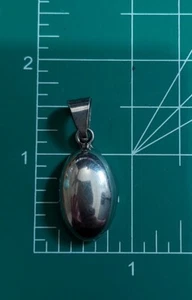 Vintage  Mexico Sterling Silver 925 Pendant Jewelry 🦋 Oval dome bubble - Picture 1 of 3