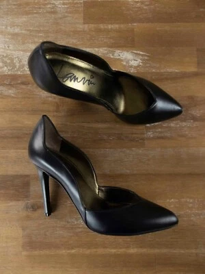 Zapatos de tacón de aguja LANVIN Paris cuero negro talla 8,5 EE. UU. / 39,5 UE auténticos Foto 1 de 4