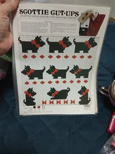 Vtg Charted Needlework For Machine Sewing Summa Designs Scottie Dog Cut-Ups 1985 - Picture 1 of 2