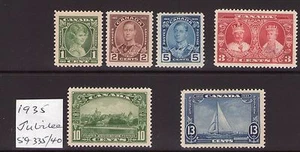 Canada 1935 Jubilee SG335/40 George VI multiple, multi-colour, cents L/ hinged - Picture 1 of 1