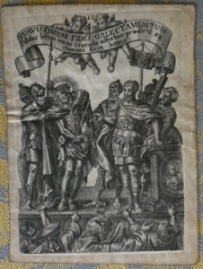 image pieuse XVIIeme  parchemin : suavissimum fidei oblectamentum  filatus iesum - Picture 1 of 1