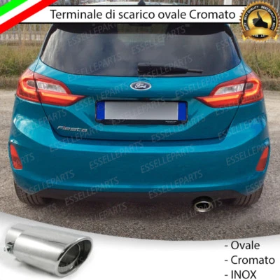 TERMINALE DI SCARICO PER MARMITTA FINALINO CROMATO INOX FORD FIESTA MK7 2017+ - Immagine 1 di 4