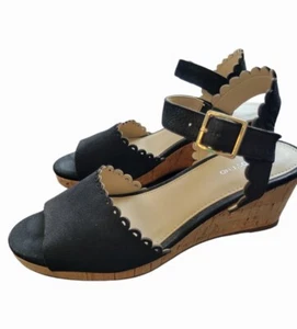 Land's End Scalloped Wedge Heels 6.5 - Picture 1 of 5