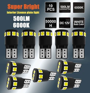 10PCS T10 194 168 12SMD LED Interior Light Bulbs Super Bright Canbus Xenon White - Picture 1 of 10