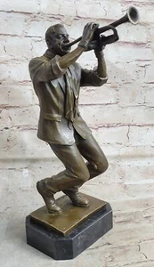 Arte abstracto bronce fundido músico escultura modernista estatua de un trompetista - Imagen 1 de 10