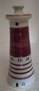 Einzelne Blumen Leuchtturm Vase rot und weiß 7" hoch x 3" breit - Bild 1 von 5