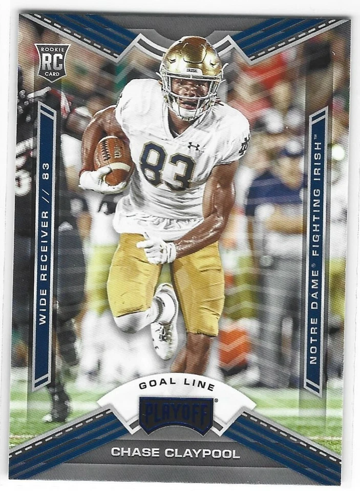 CHASE CLAYPOOL 2020 PLAYOFF DRAFT GOAL LINE ROOKIE STEELERS NOTRE DAME K2 - Image 1 of 1