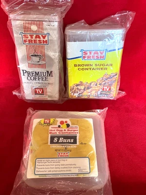 NUOVO Vintage STAY FRESCO CAFFÈ ZUCCHERO PANE PANINI CONTENITORE CONSERVAZIONE TUPPERWARE - Immagine 1 di 2