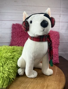 Vintage 17" Spuds Mackenzie? Stofftier Hund Plüschtier mit Schal & Ohrenschützern - Bild 1 von 7