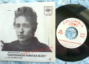 BOB DYLAN 45 RPM 7" VINYL - Subterranean Homesick Blues 2011 REISSUE - Picture 1 of 2