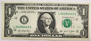 LUCKY 444 $1 banconota da un dollaro numero di serie fantasia con 444 - Foto 1 di 6