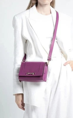 $300 GIANNI NOTARO CAROL J. Leather Flap Crossbody Bag Metal Detailing - Image 1 of 4