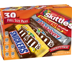 Barrette di caramelle al cioccolato Halloween M&M'S, Snickers, Skittles & More misura sfusa 30 ct. - Foto 1 di 2