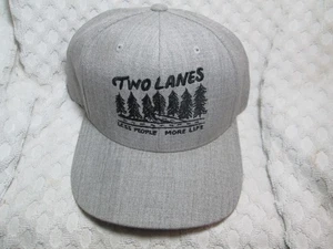 Vtg Two Lanes Less People More Life Trucker Cap Hat Adjustable - Picture 1 of 2