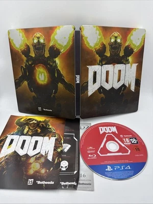 Sony Playstation 4 DOOM Game Steelbook Edition  FREE TRACKED PADDED POST RARE - Image 1 of 4