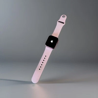 Apple Watch Series 5 40mm Goldton Aluminiumgehäuse mit Sandrosa Sportarmband  - Bild 1 von 4