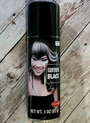 Color de cabello en spray temporal Goodmark • NEGRO • 3 oz • Halloween o disfraces Foto 1 de 2