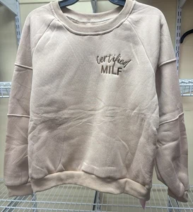 Pull col rond manches longues marron certifié MILF Boujee Boutique petit-XL neuf - Photo 1/10