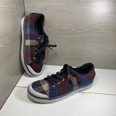 Keen Elsa III Women's Size 11 Wide Blue Red Plaid Flannel Fashion Sneaker Shoes - Image 1 of 4