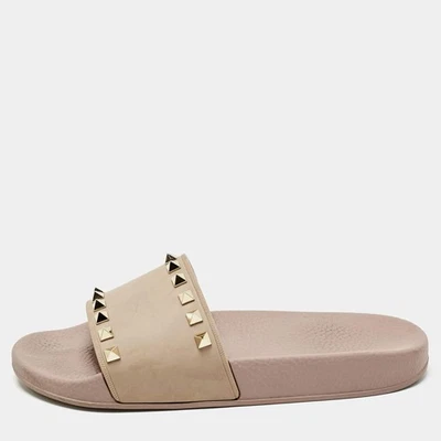 Diapositivas Rockstud de goma rosa polvoriento Valentino talla 38 Foto 1 de 4