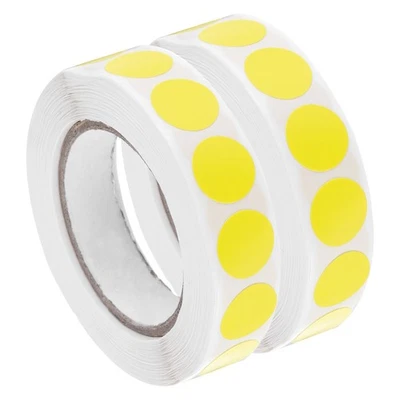 Bestandskontrollaufkleber Etiketten 13mm/0.5" Gelb, 2 Rollen 2000 Stück - Bild 1 von 4
