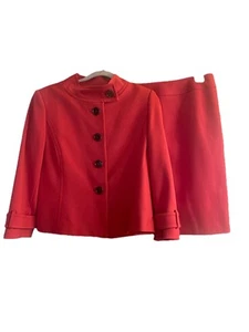 Tahari Arthur S Levine Knit 2pc Suit Coral - Picture 1 of 1