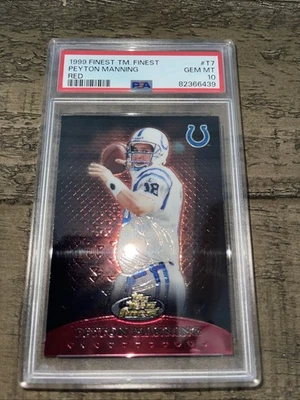 1999 PEYTON MANNING Team Finest RED #T7 #/500 PSA 10 - Image 1 of 2