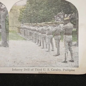 Stereoview Military Infantry Drill Of Third U.S. Cavalry Phillipine Islands - Bild 1 von 2