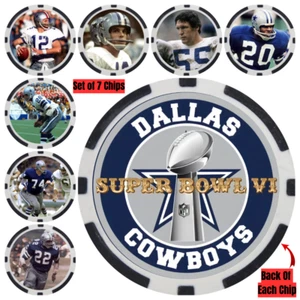 COWBOYS SUPER BOWL VI PLAYERS - 7 POKER CHIP SET - Picture 1 of 2