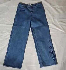 EPIC THREADS Girls Size 16 Adjustable Waist Butterflies Flowers Jeans Used - Picture 1 of 16