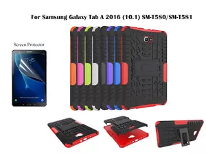 Screen Protector/ Shockproof Heavy Duty Case For Samsung Galaxy Tab A 2016(10.1) - Picture 1 of 10