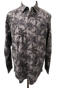 Camisa hawaiana Tommy Bahama tono cambray para hombre XL azul ceniza 100 % algodón $128 NUEVA - Imagen 1 de 11