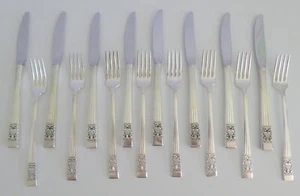 Oneida Community CORONATION GRILLE Luncheon Knife & Fork 8 SETS - Bild 1 von 10