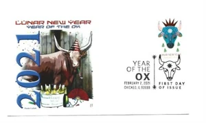 5556 Luna Año Nuevo 2021, Buey, Panda Cachets, FDC Pictórica Cancelado. - Imagen 1 de 1